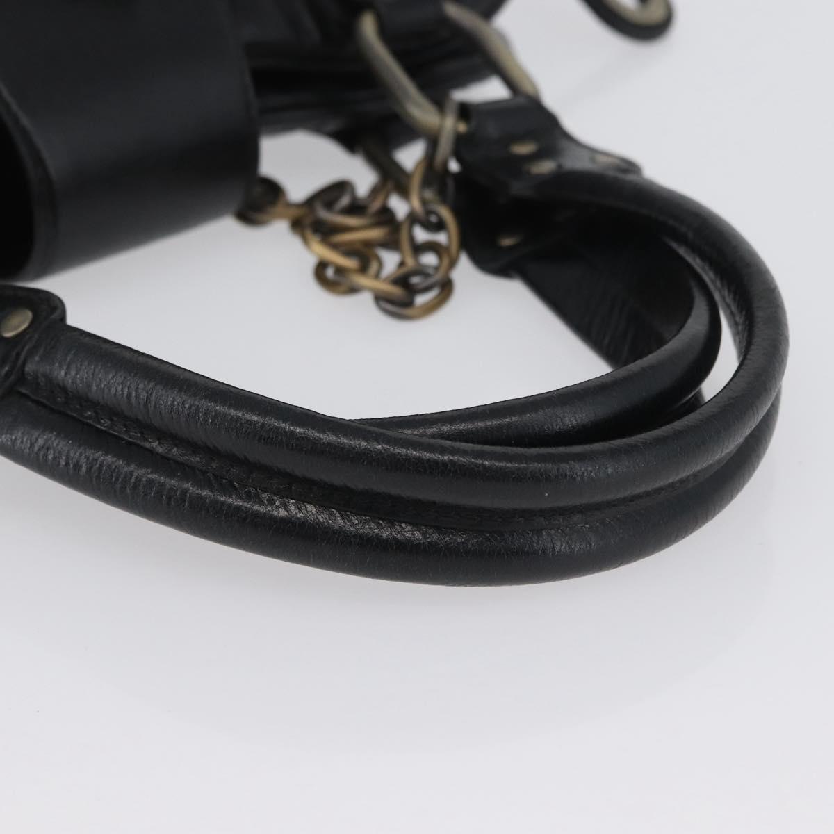 BALLY Tote Bag Leather Black Auth 160786