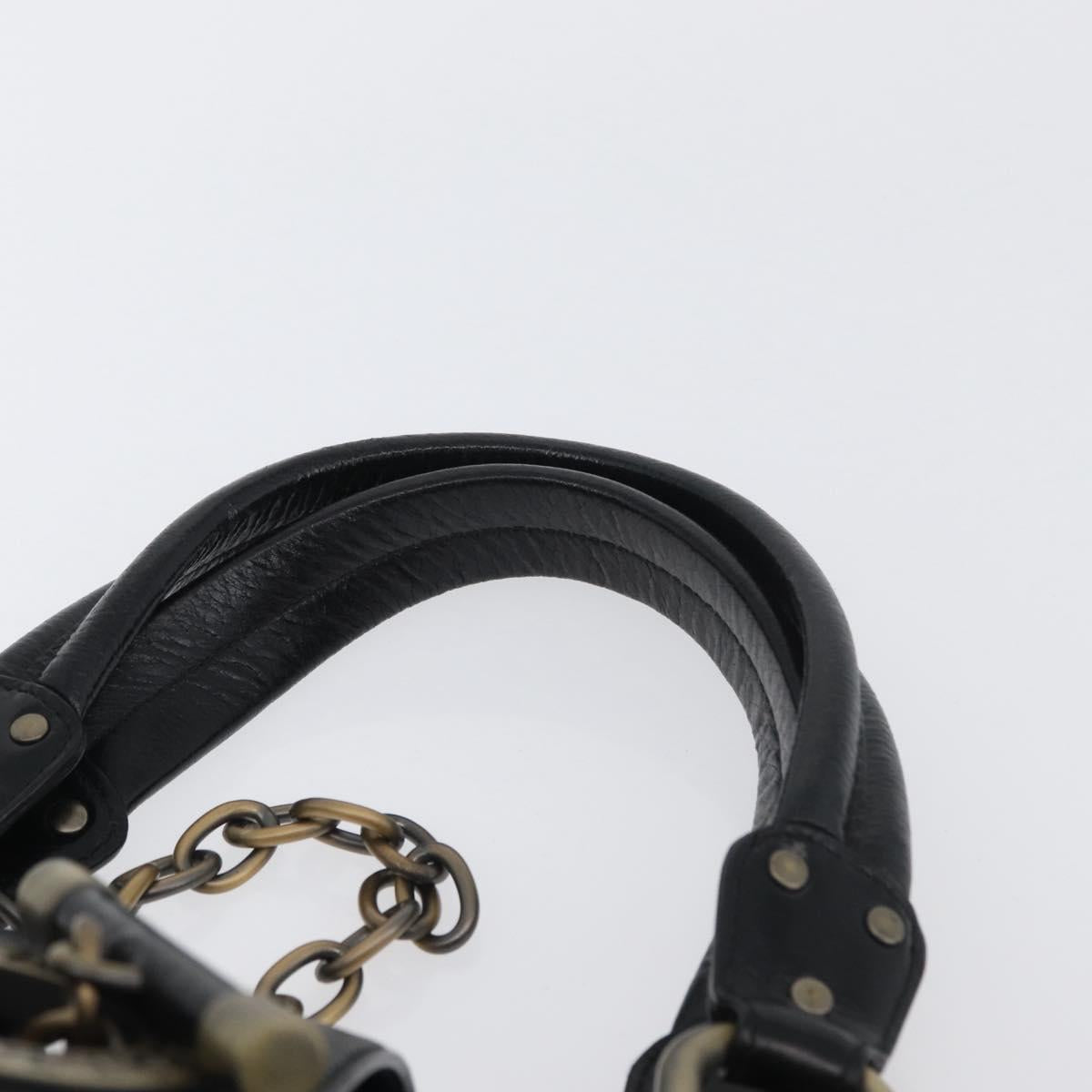 BALLY Tote Bag Leather Black Auth 160786