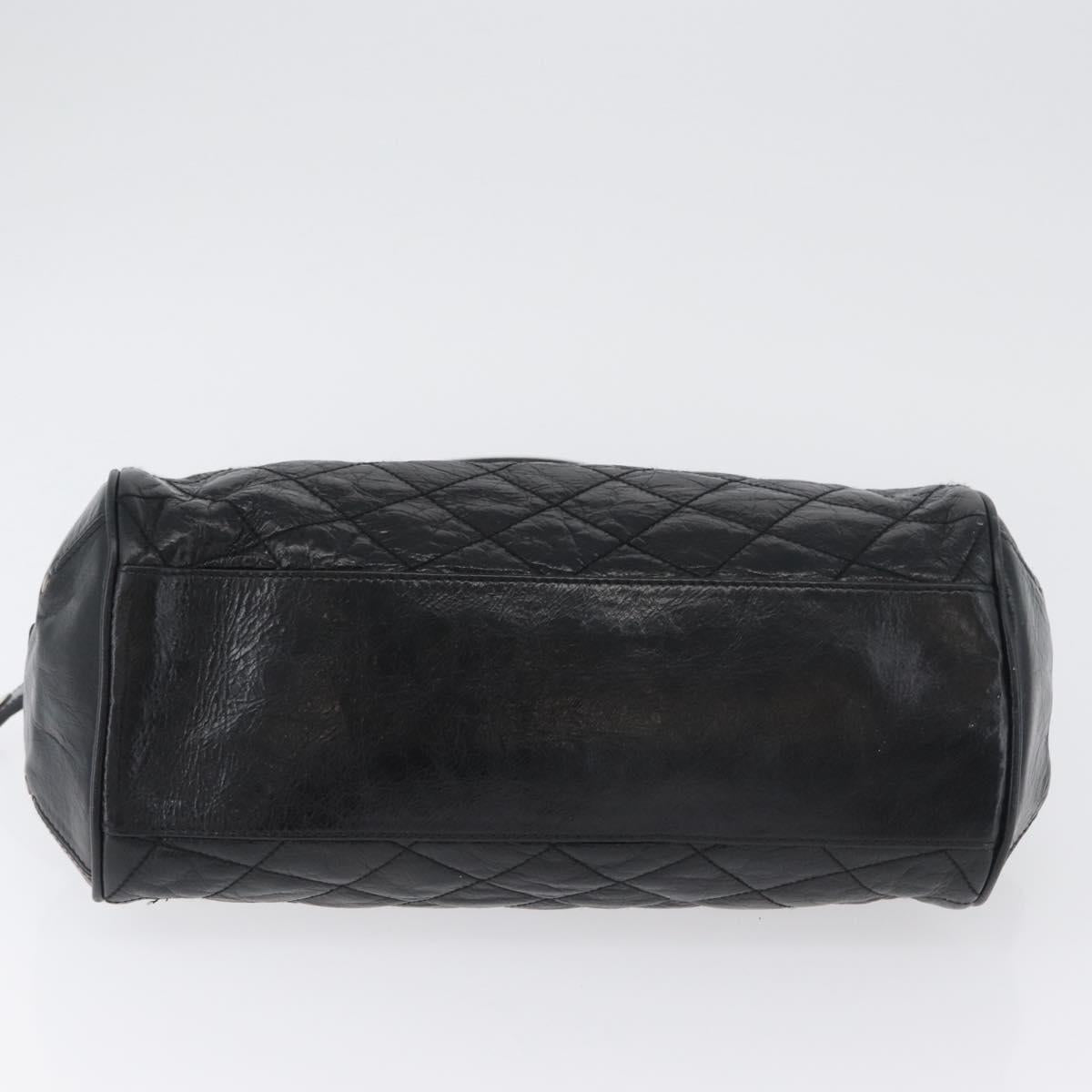 BALLY Tote Bag Leather Black Auth 160786