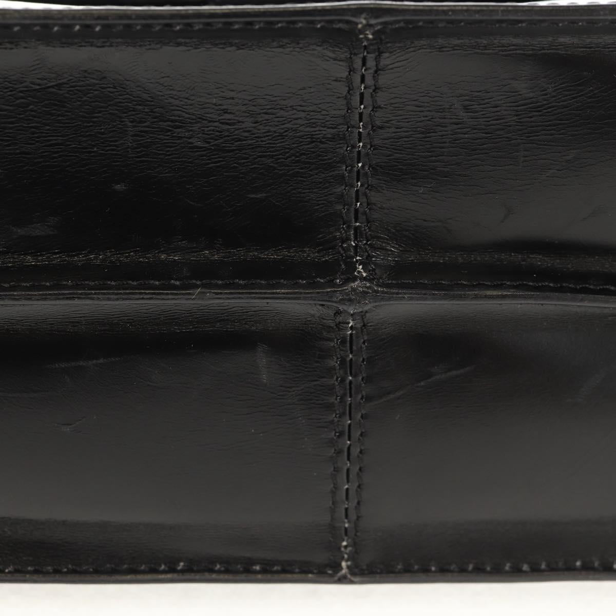 CELINE Circle Hand Bag Leather 2way Black Gold Auth 160805V