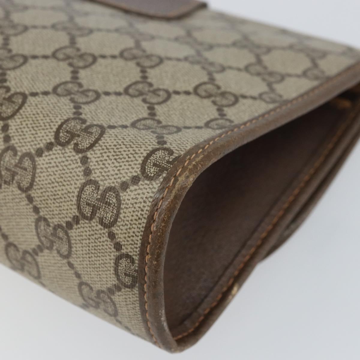 GUCCI GG Supreme Web Sherry Line Bag PVC Beige Gold 156 01 030 Auth 160818