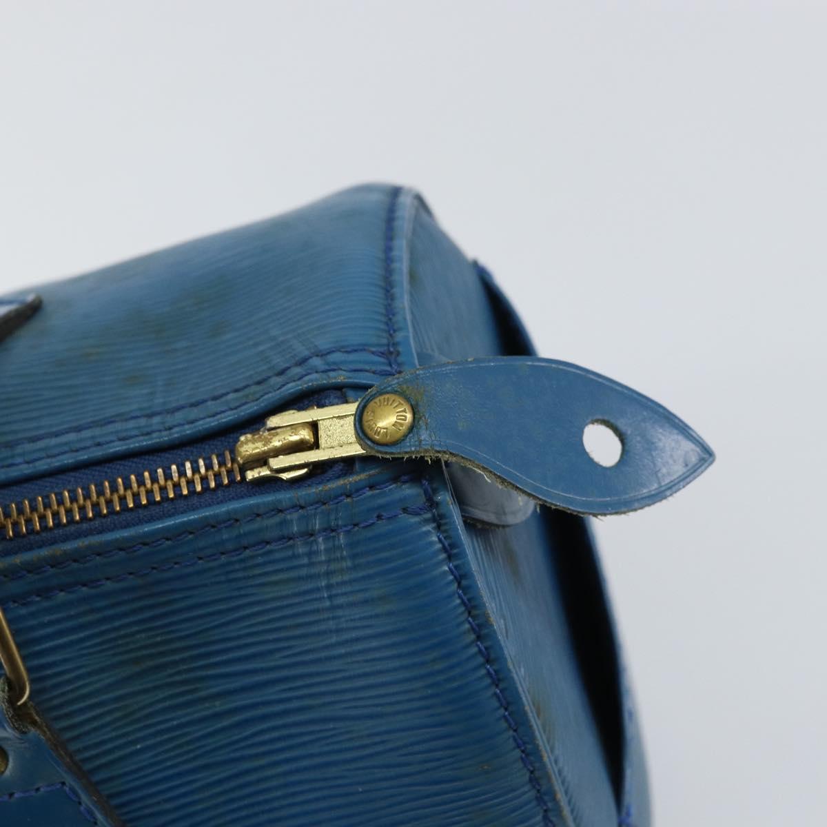 LOUIS VUITTON Epi Speedy 25 Hand Bag Toledo Blue M43015 LV Auth 160825