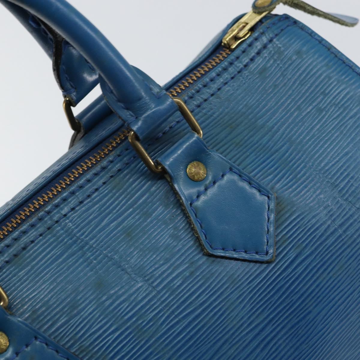 LOUIS VUITTON Epi Speedy 25 Hand Bag Toledo Blue M43015 LV Auth 160825