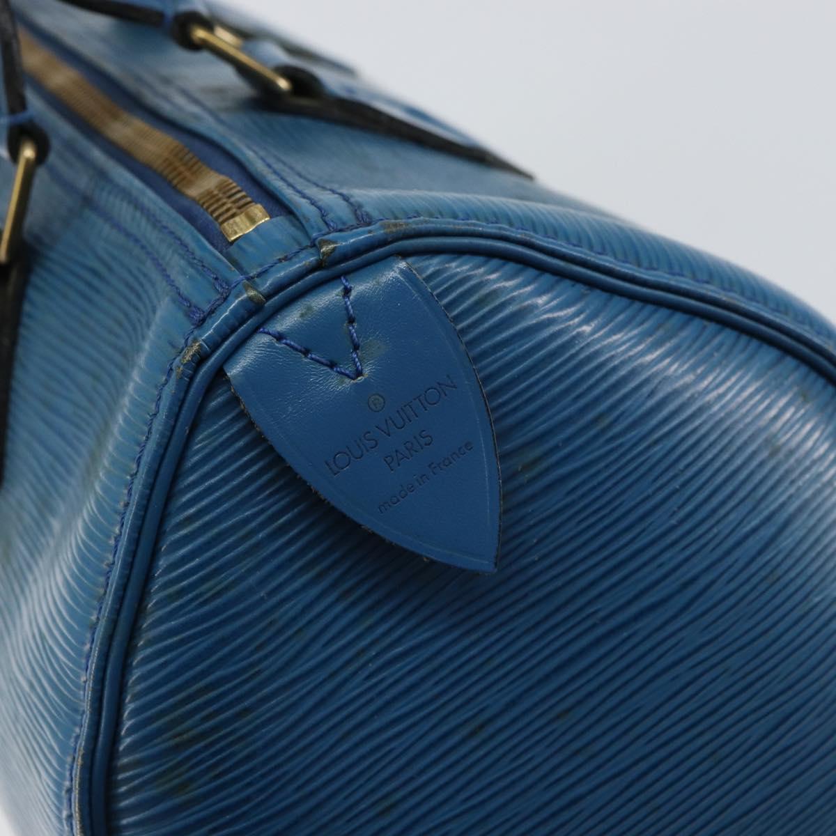LOUIS VUITTON Epi Speedy 25 Hand Bag Toledo Blue M43015 LV Auth 160825