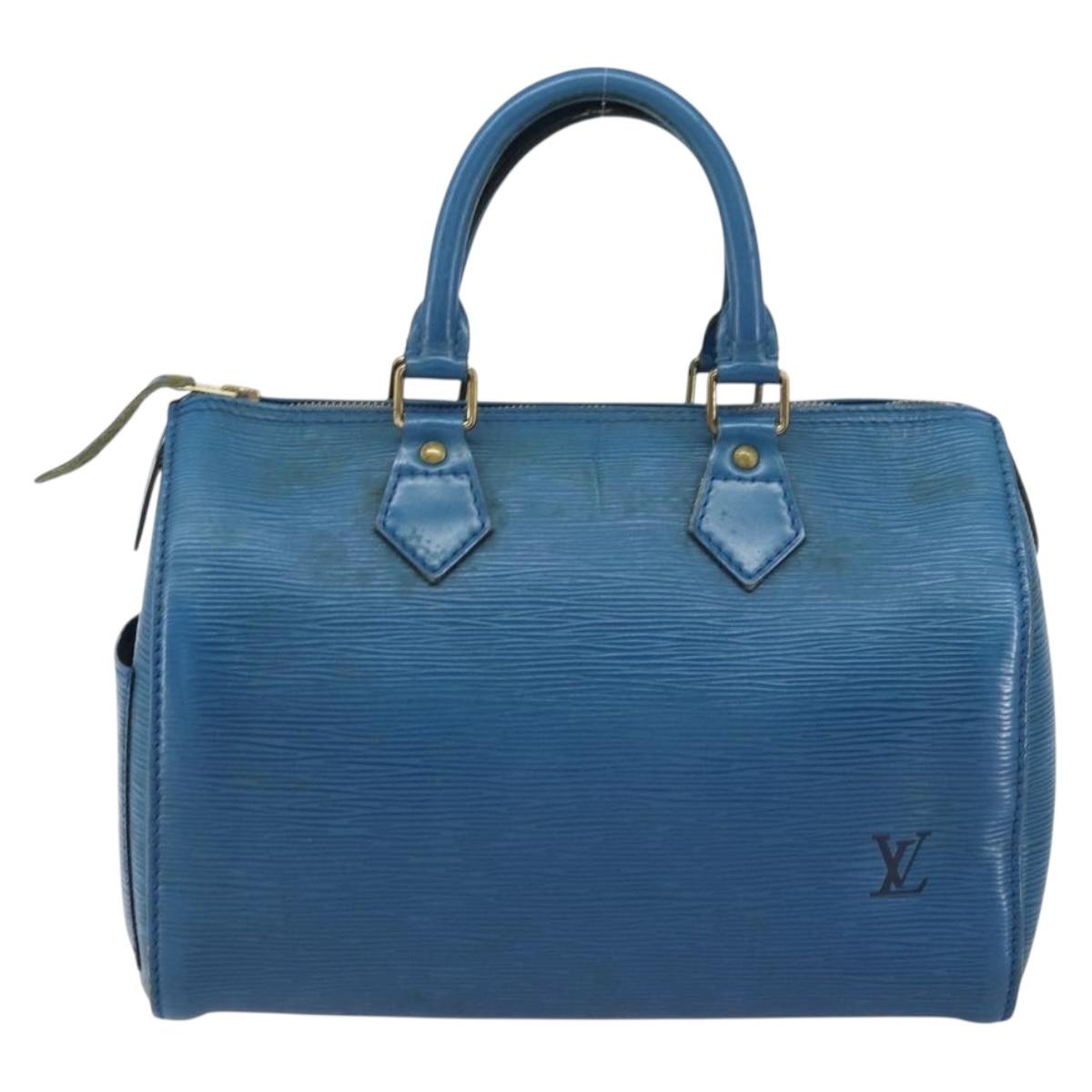 LOUIS VUITTON Epi Speedy 25 Hand Bag Toledo Blue M43015 LV Auth 160825