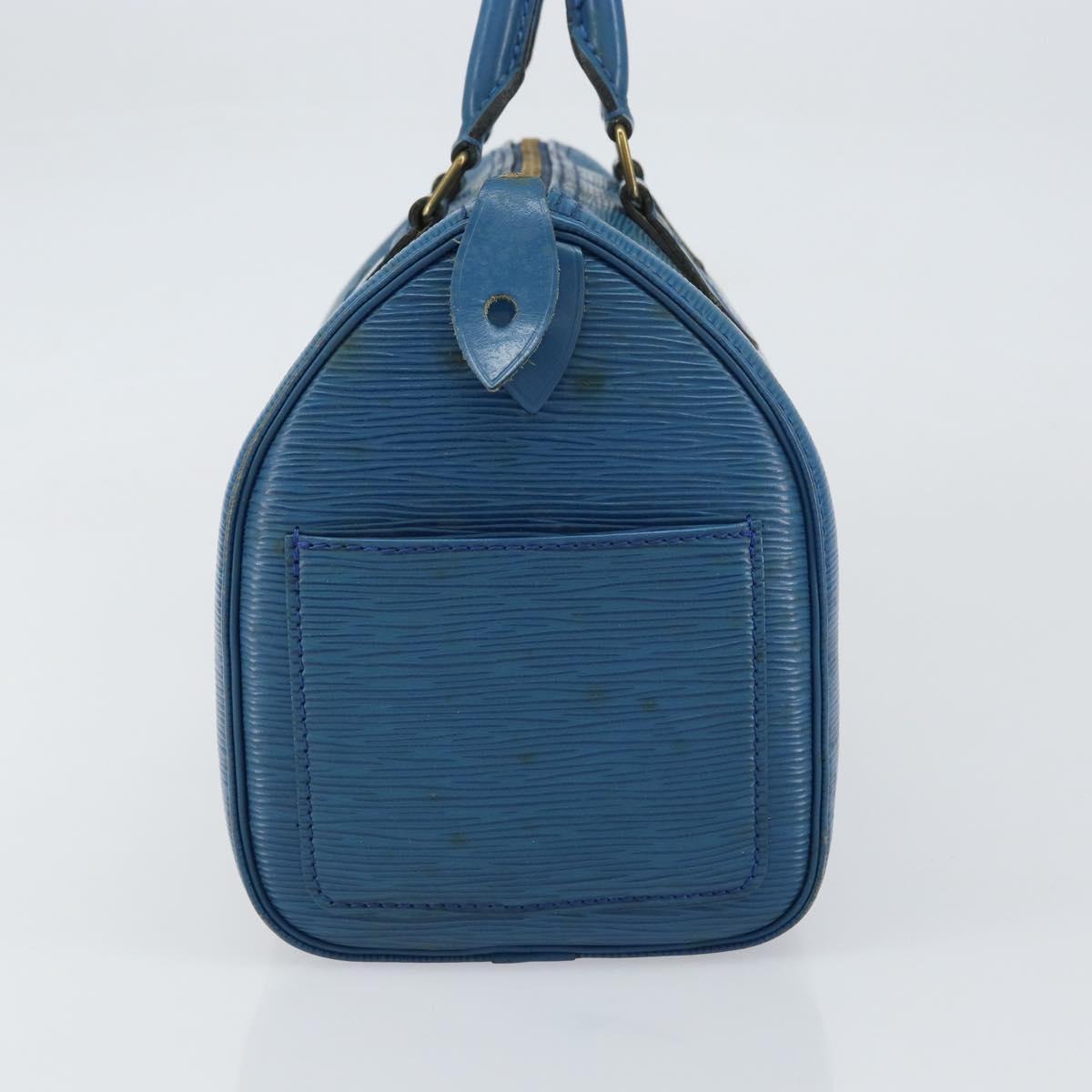 LOUIS VUITTON Epi Speedy 25 Hand Bag Toledo Blue M43015 LV Auth 160825