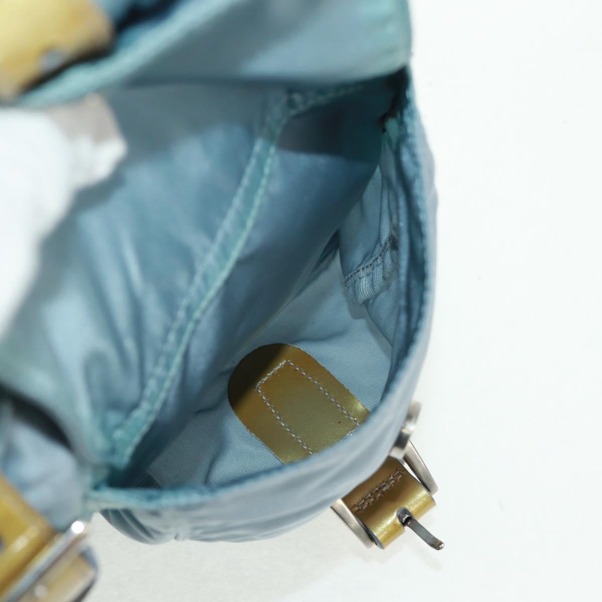 PRADA Backpack Nylon Light Blue Silver Auth 160827