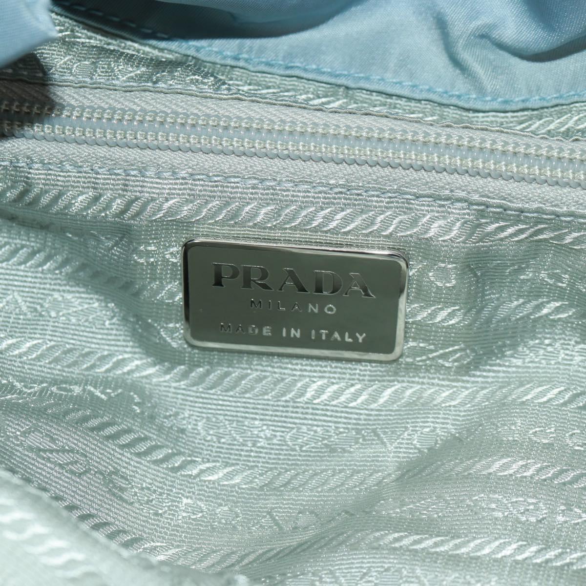 PRADA Backpack Nylon Light Blue Silver Auth 160827
