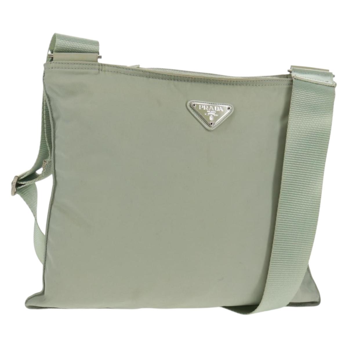 PRADA Shoulder Bag Nylon Gray Auth 160842