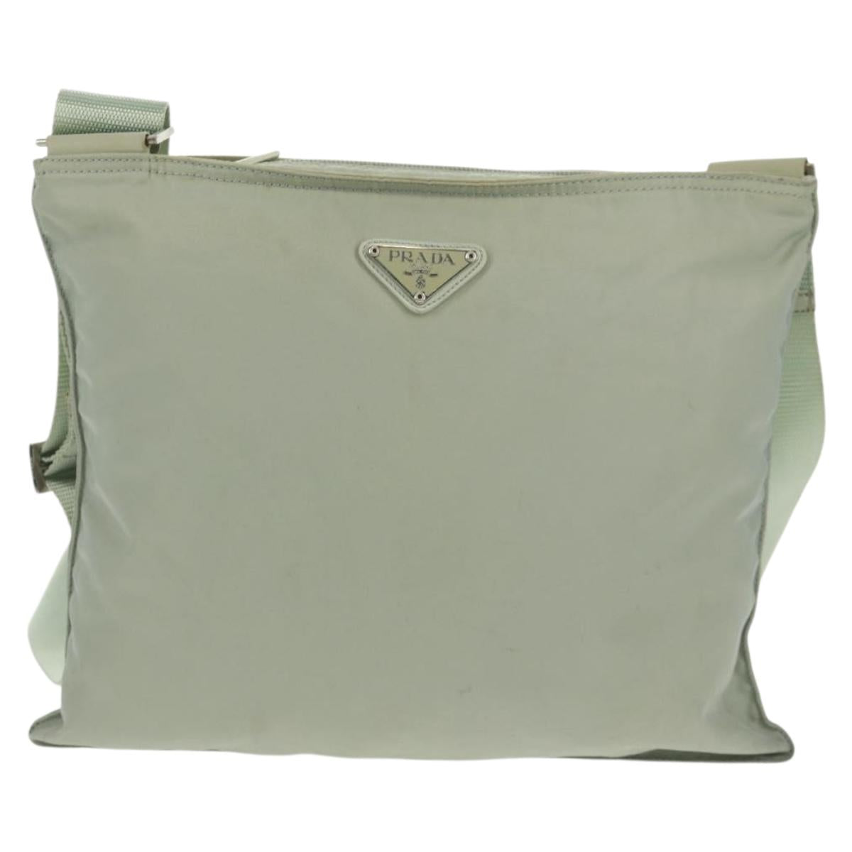 PRADA Shoulder Bag Nylon Gray Auth 160842