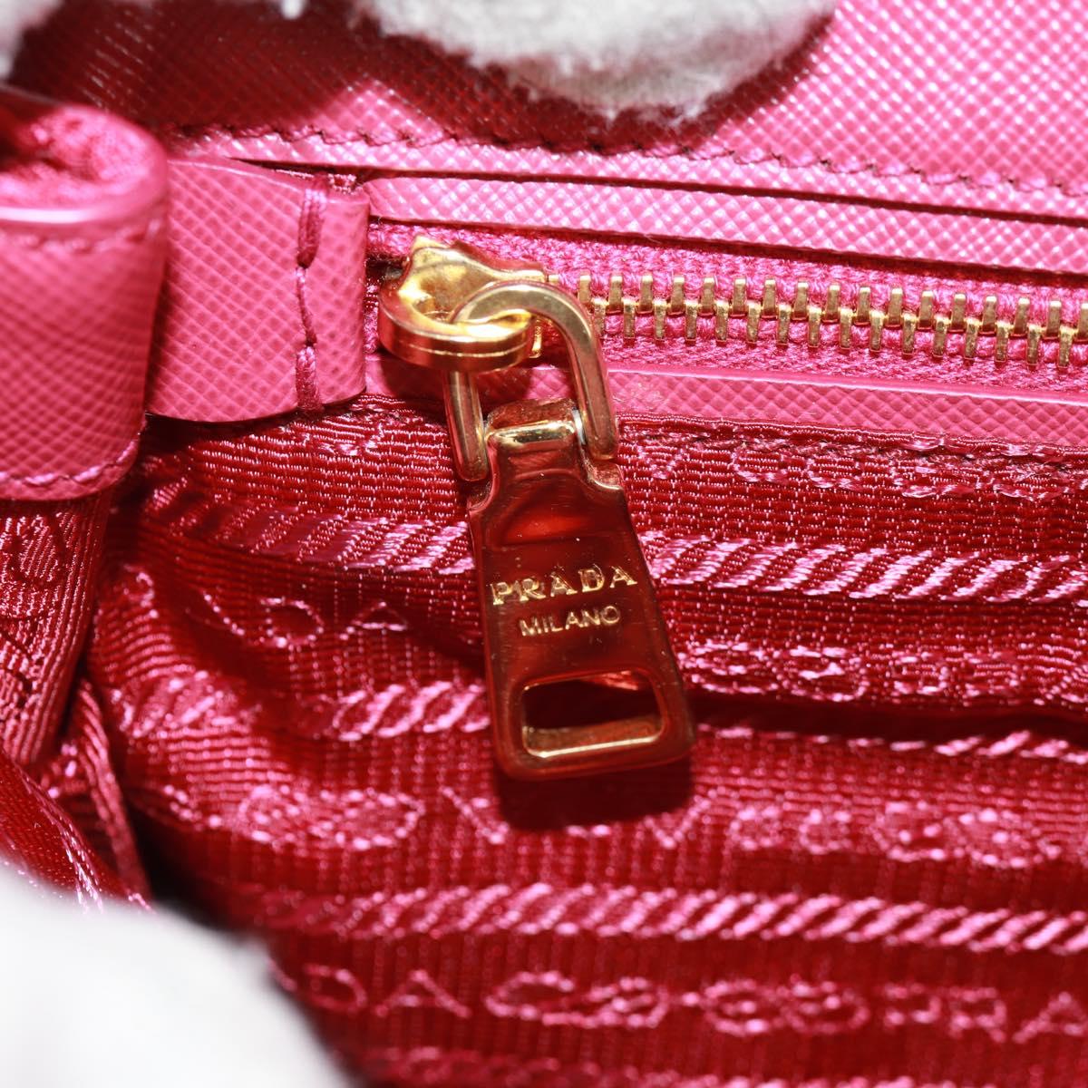 PRADA Chain Shoulder Bag Nylon Pink Gold Auth 160856V