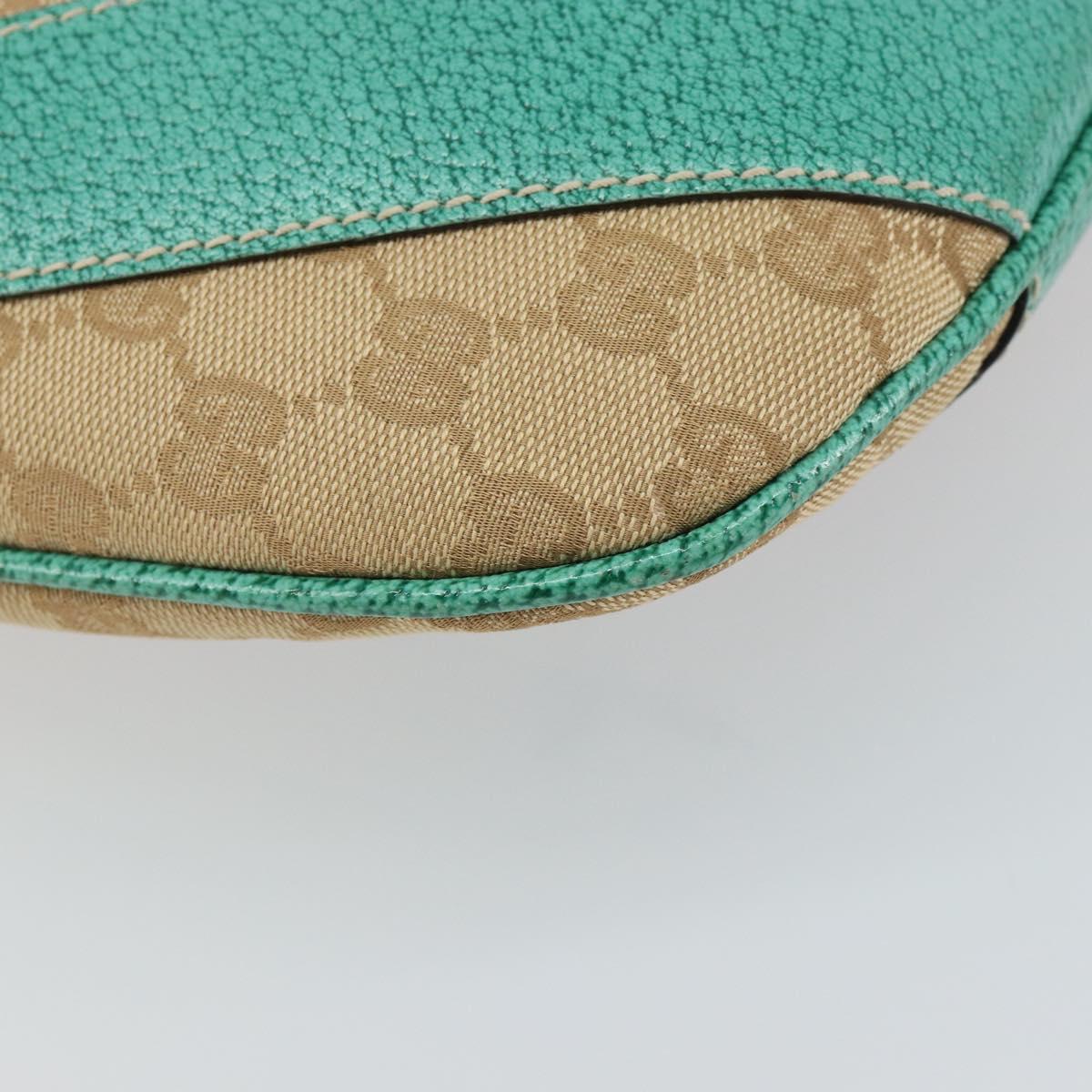 GUCCI GG Canvas Shoulder Bag Beige Silver 124357 Auth 160861V
