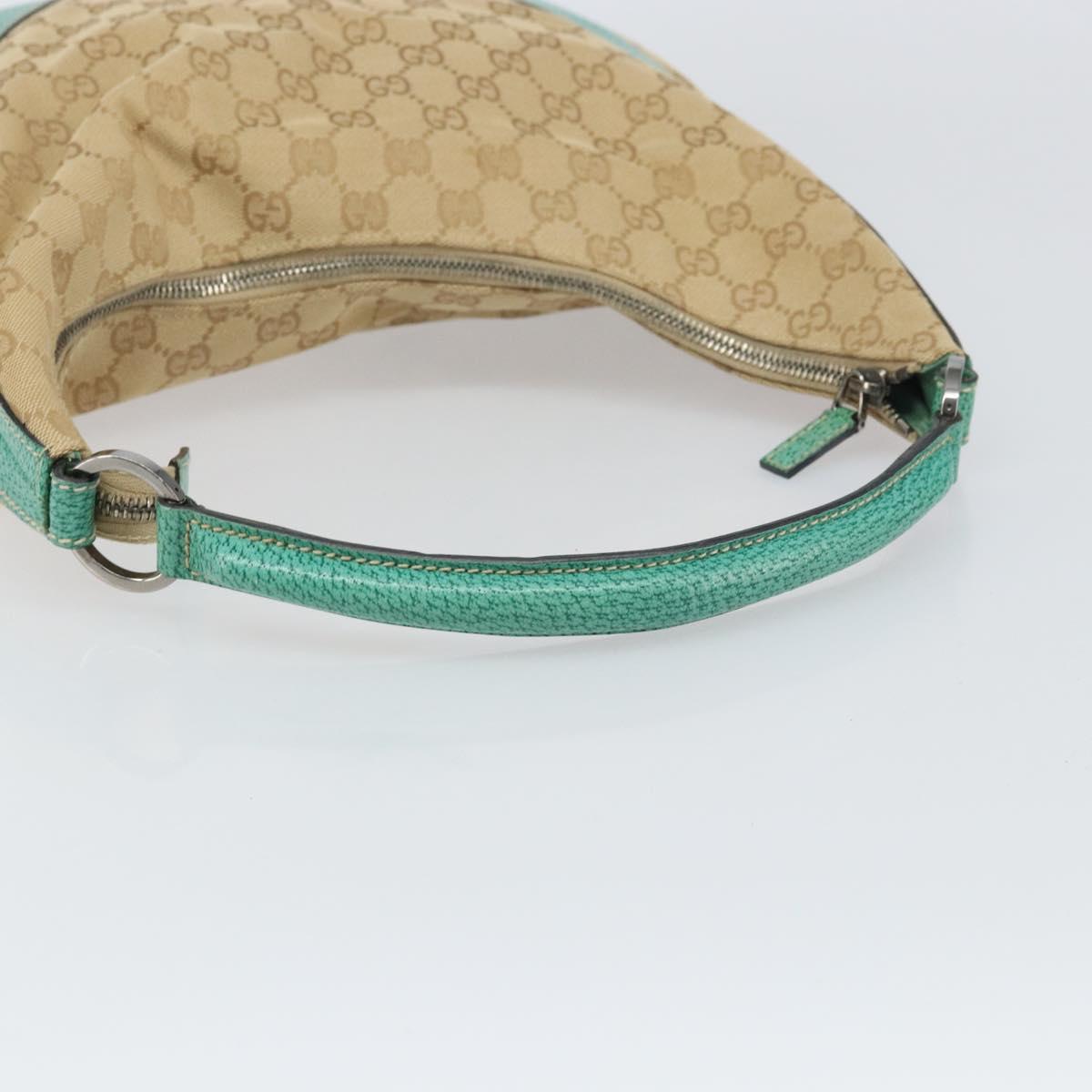 GUCCI GG Canvas Shoulder Bag Beige Silver 124357 Auth 160861V