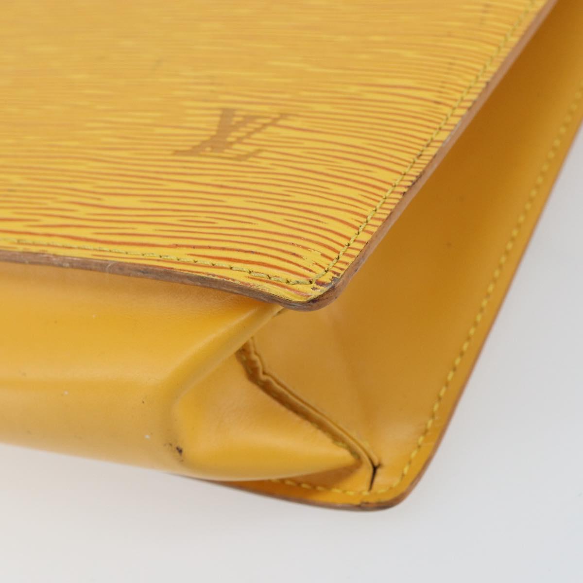 LOUIS VUITTON Epi Sac Plat Hand Bag Yellow M52079 LV Auth 160870
