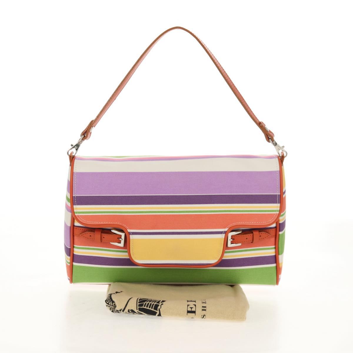 BURBERRY Shoulder Bag Canvas Multicolor Silver Auth 160873V