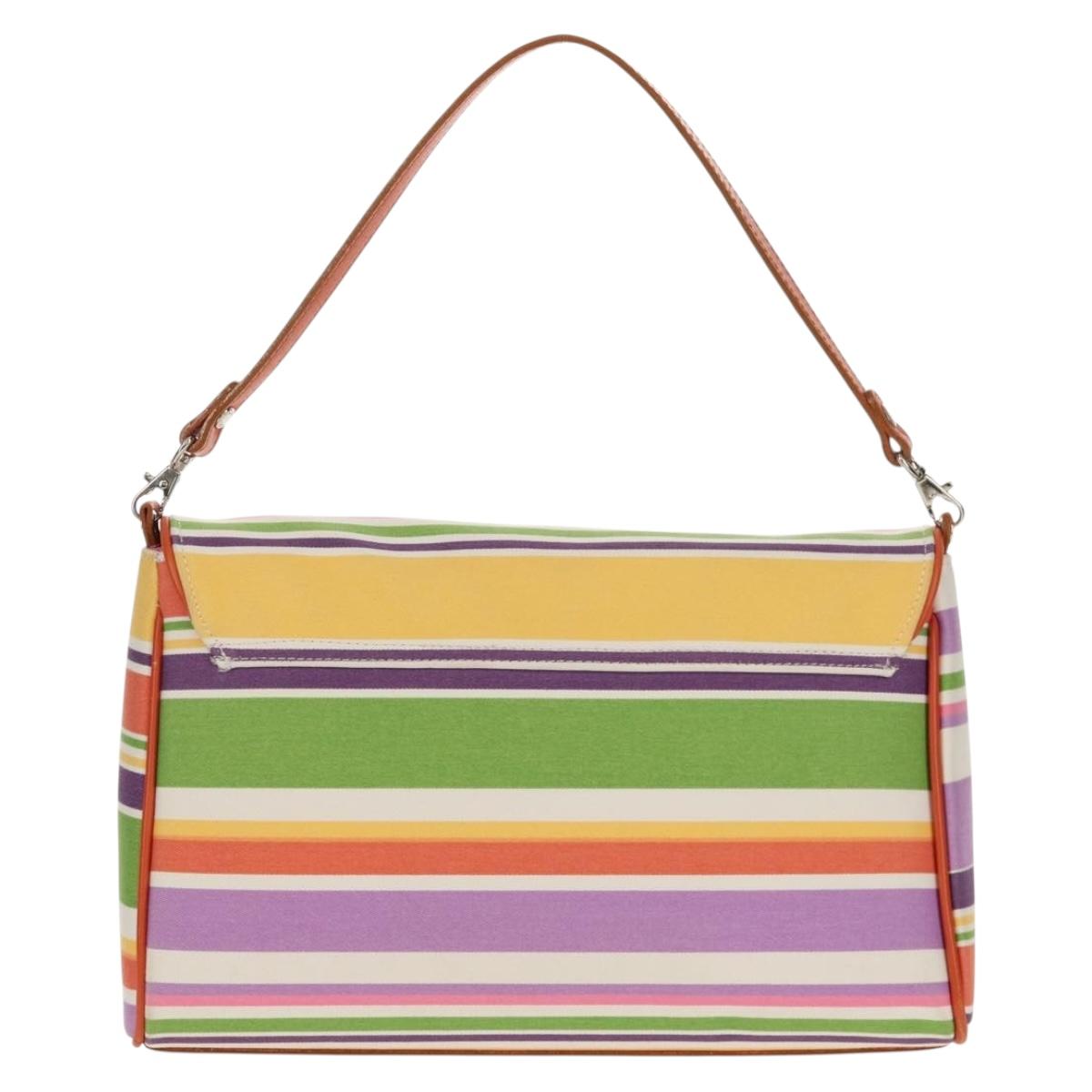 BURBERRY Shoulder Bag Canvas Multicolor Silver Auth 160873V