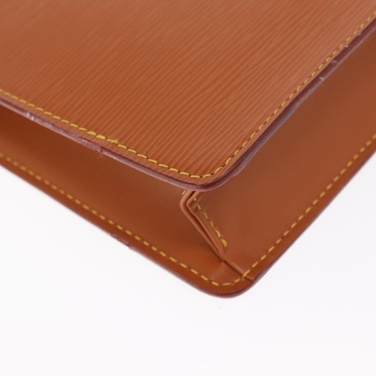 LOUIS VUITTON Epi Pochette Homme Bag Brown Zipangu Gold M52528 LV Auth 160876