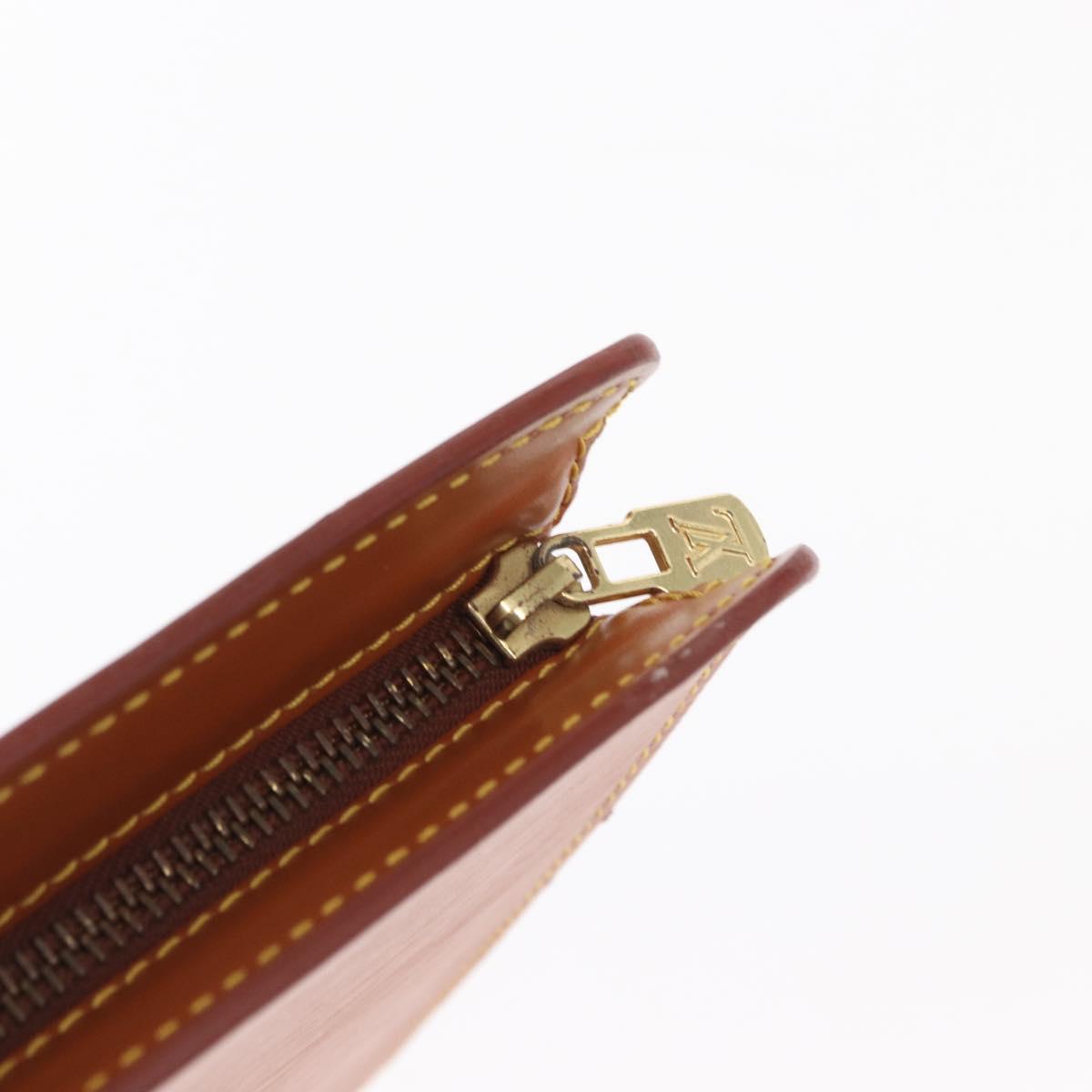 LOUIS VUITTON Epi Pochette Homme Bag Brown Zipangu Gold M52528 LV Auth 160876