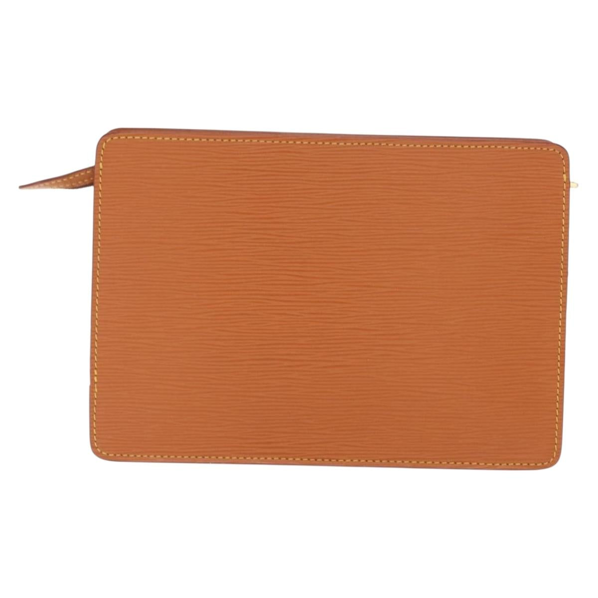 LOUIS VUITTON Epi Pochette Homme Bag Brown Zipangu Gold M52528 LV Auth 160876
