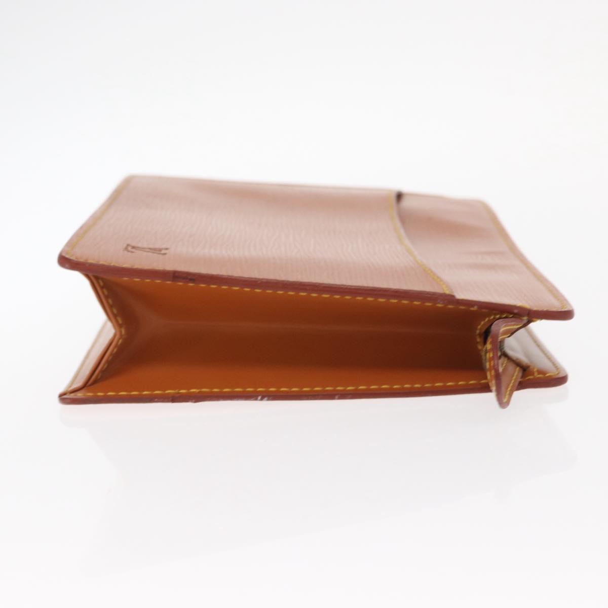 LOUIS VUITTON Epi Pochette Homme Bag Brown Zipangu Gold M52528 LV Auth 160876