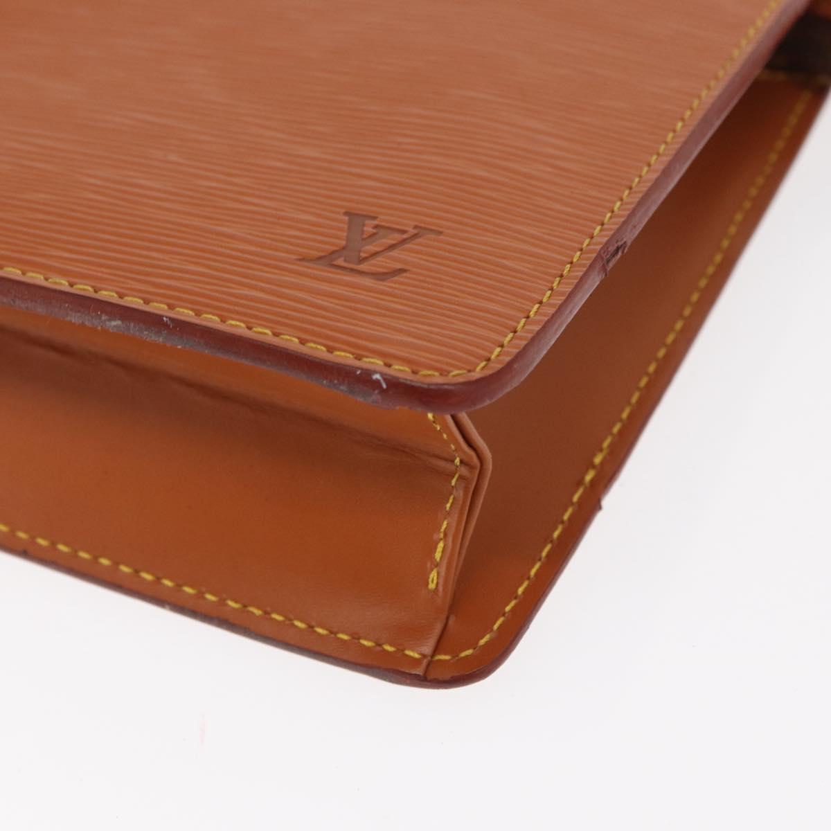 LOUIS VUITTON Epi Pochette Homme Bag Brown Zipangu Gold M52528 LV Auth 160876