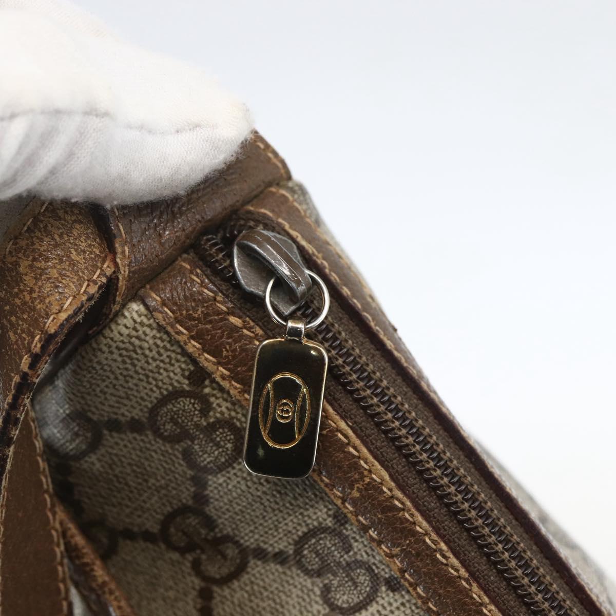 GUCCI GG Supreme Web Sherry Line Bag PVC Beige Gold 89 02 032 Auth 160877