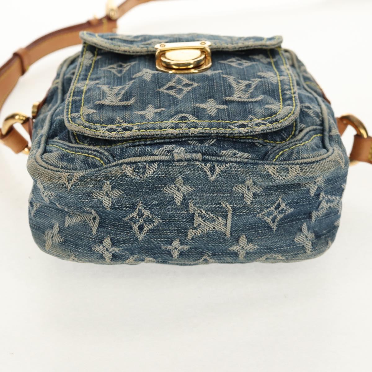 LOUIS VUITTON Monogram Denim Camera Bag Shoulder Bag Blue M95348 LV Auth 160880V