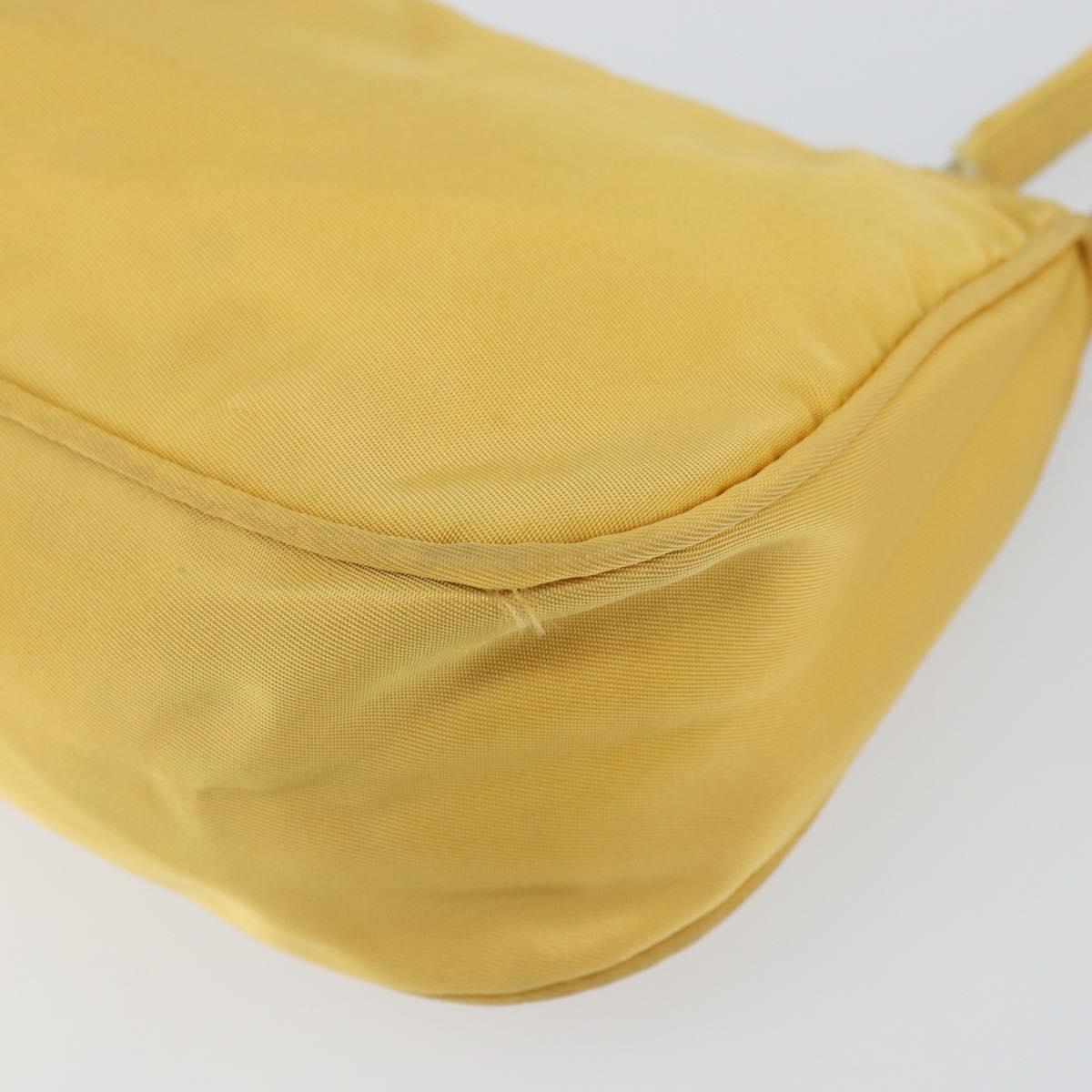 PRADA Accessory Pouch Nylon Yellow Auth 160881
