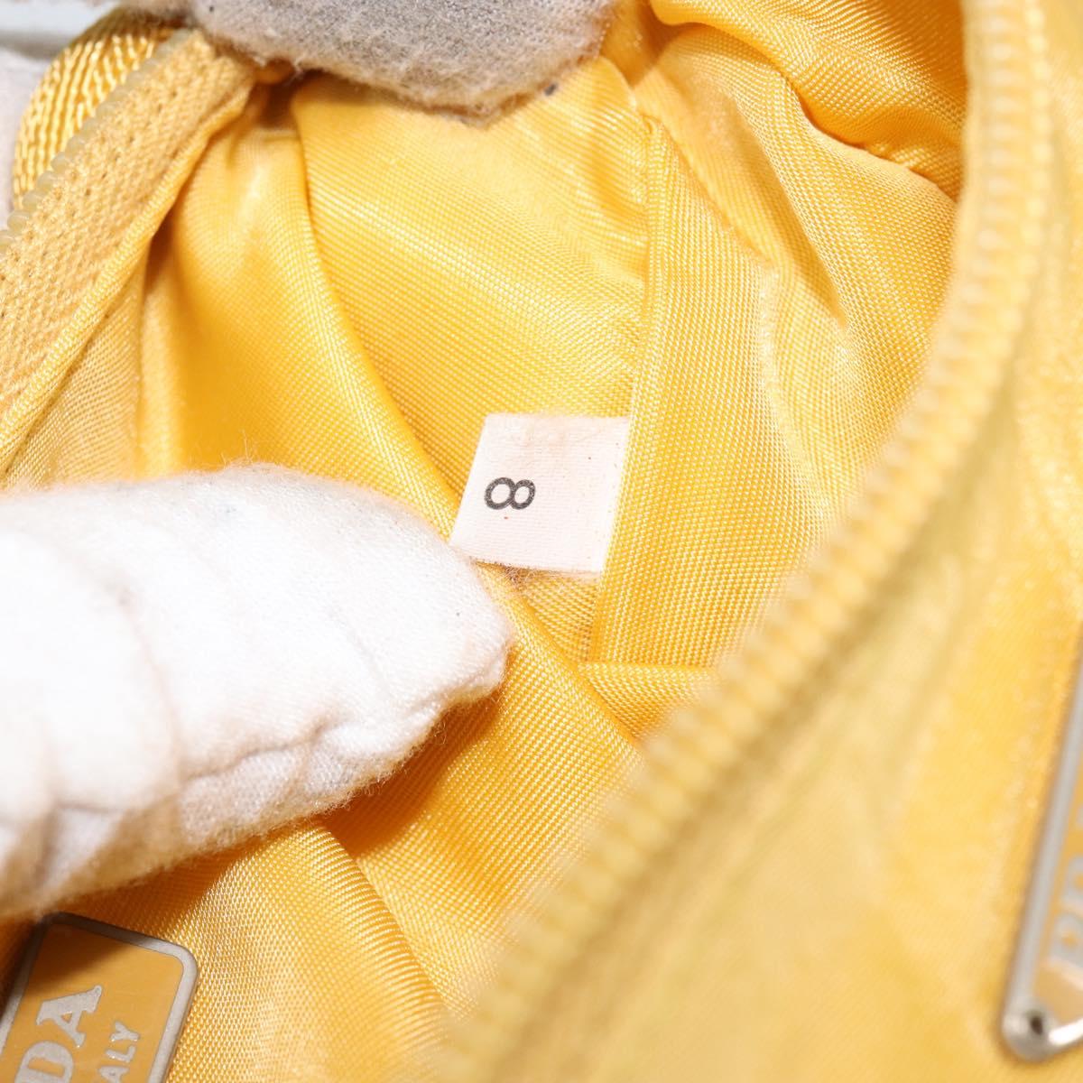 PRADA Accessory Pouch Nylon Yellow Auth 160881