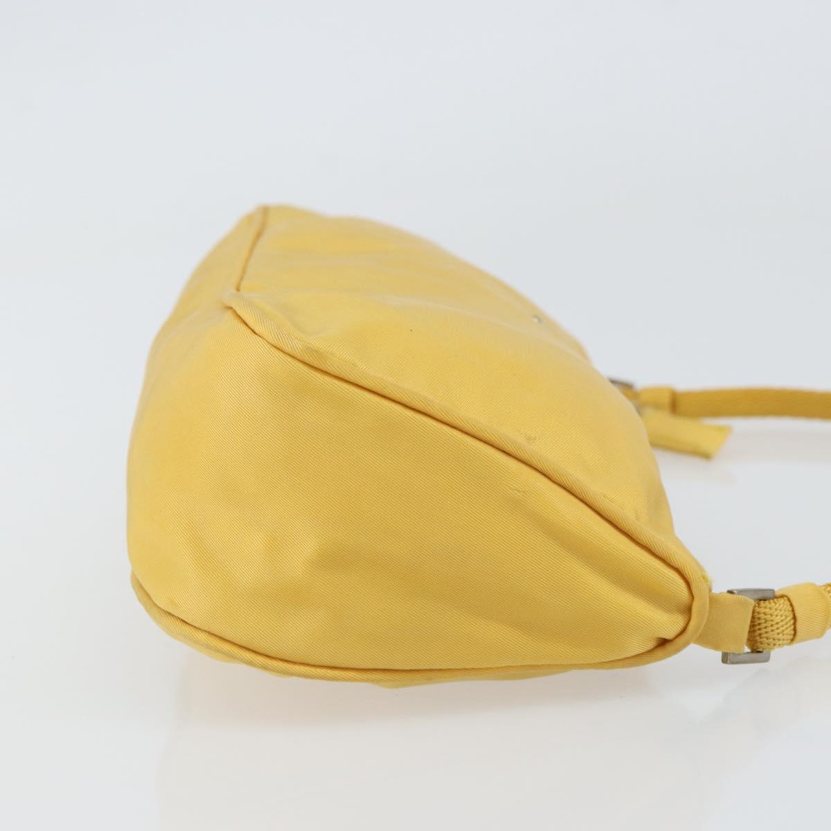 PRADA Accessory Pouch Nylon Yellow Auth 160881