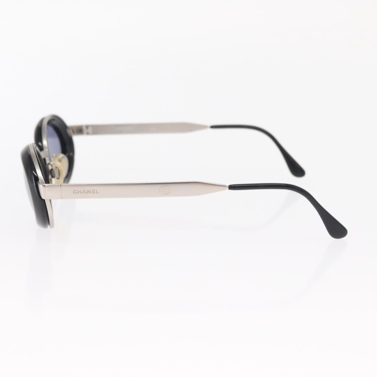 CHANEL Sunglasses metal Silver tone CC Auth 160904