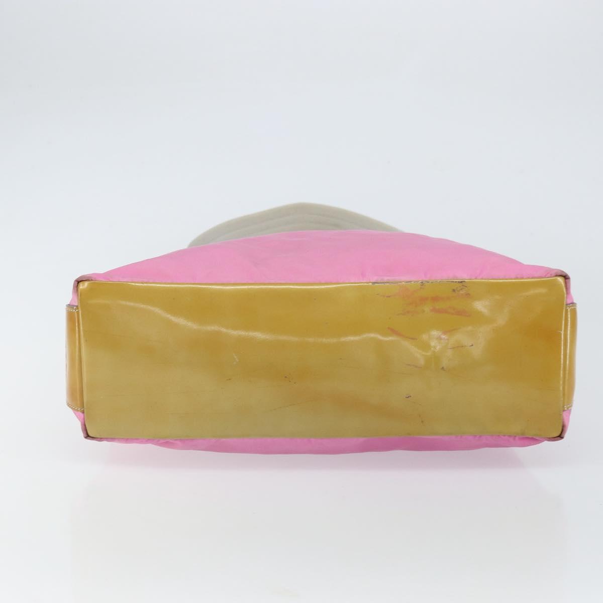 PRADA Shoulder Bag Nylon Pink Silver Auth 160914