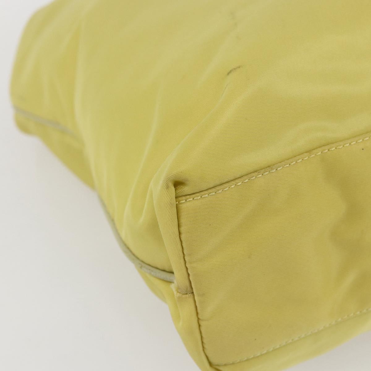 PRADA Tote Bag Nylon Yellow Gold Auth 160930