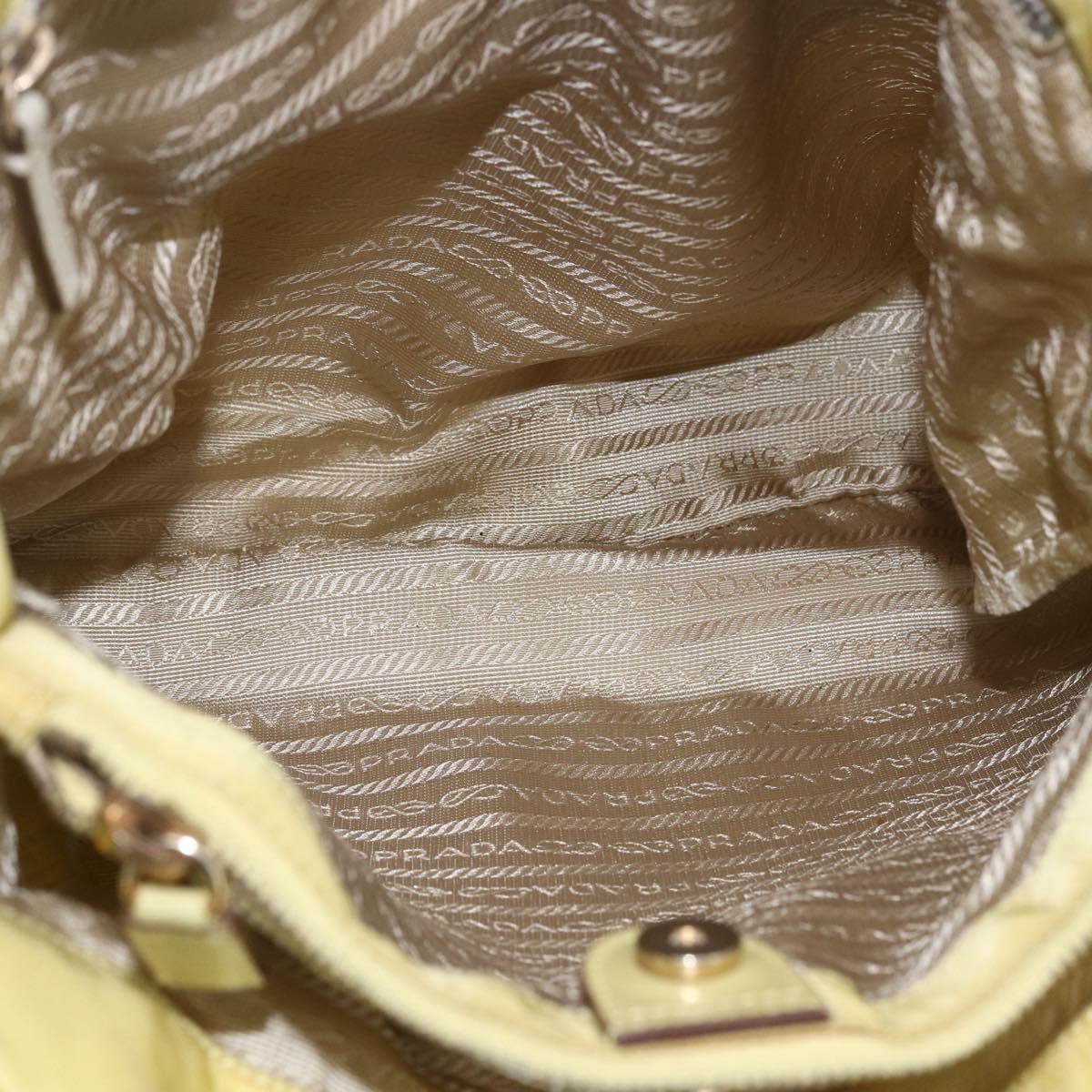 PRADA Tote Bag Nylon Yellow Gold Auth 160930