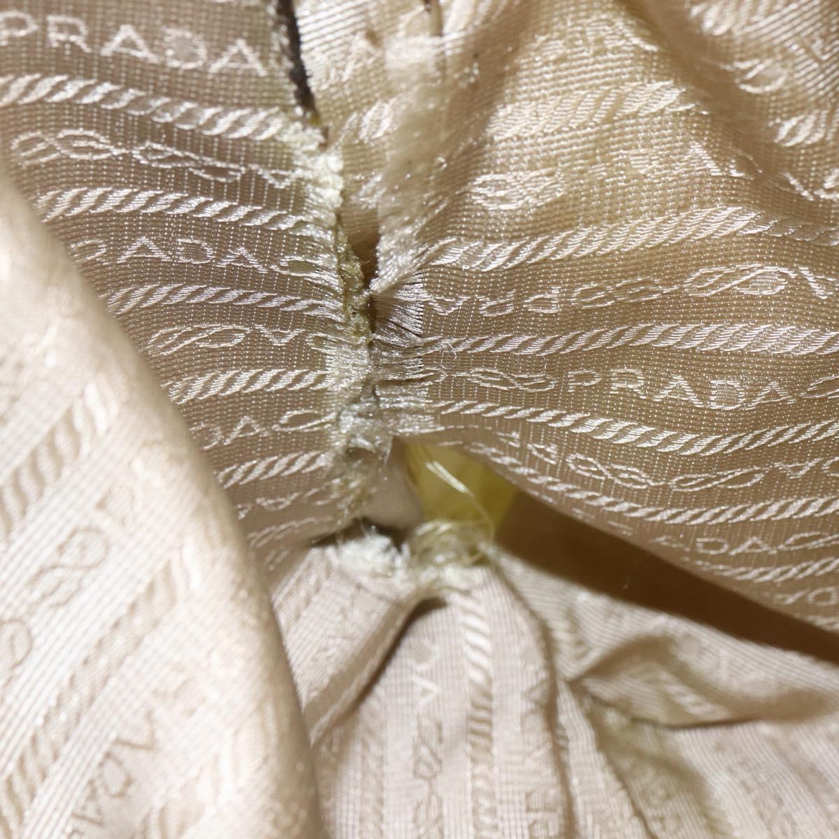 PRADA Tote Bag Nylon Yellow Gold Auth 160930