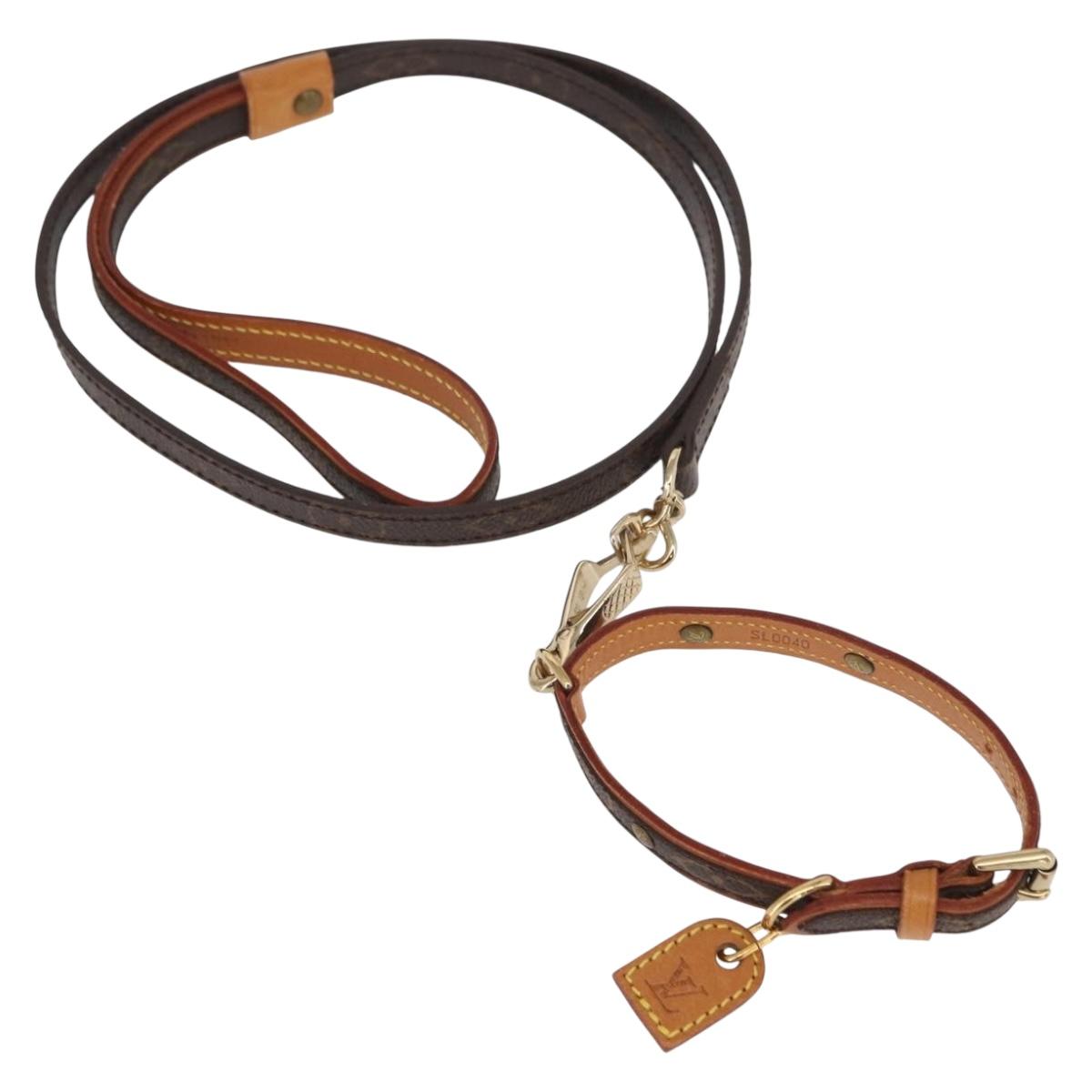 LOUIS VUITTON Collier Baxter PM/Less Baxter MM Dog Leash M58072 LV Auth 160940