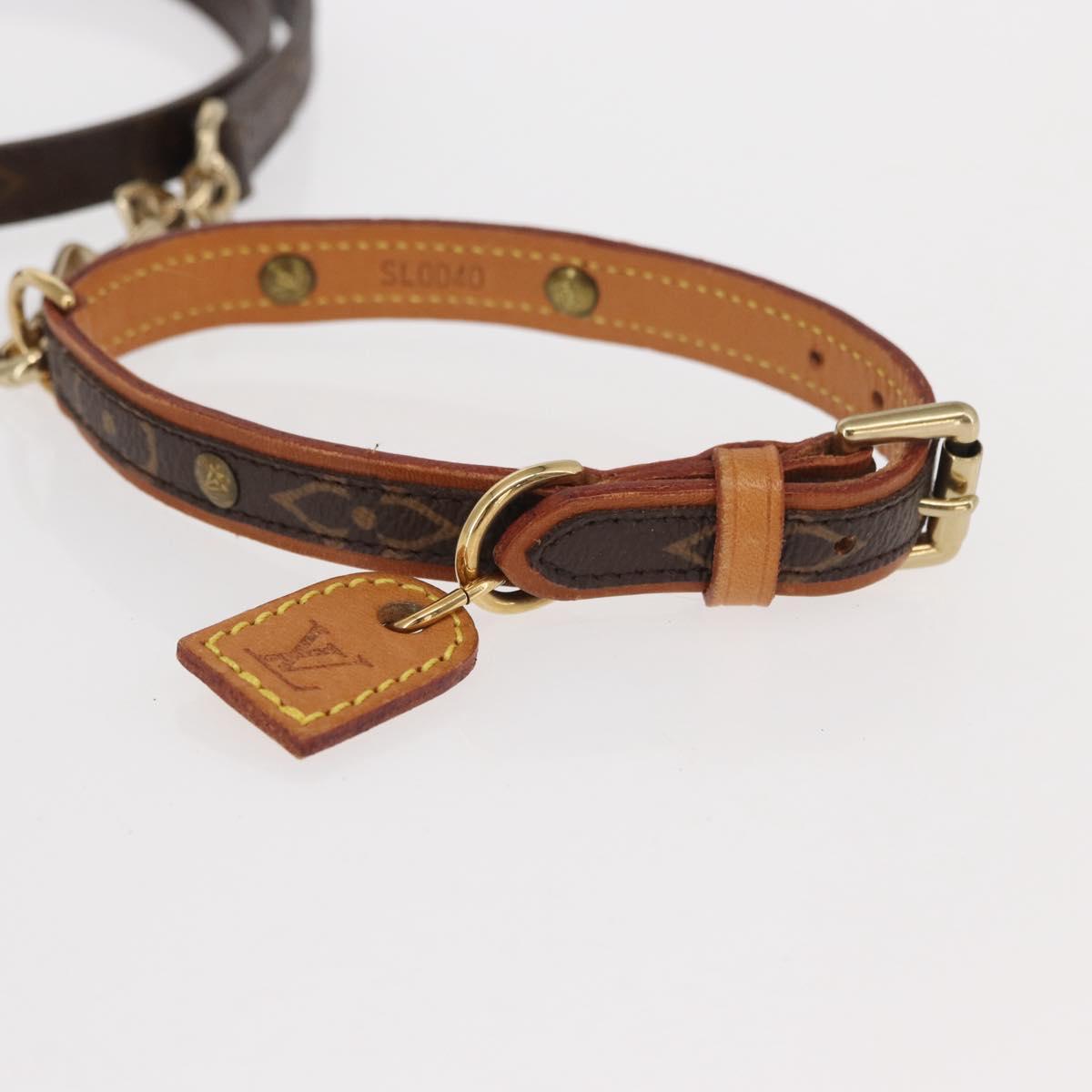 LOUIS VUITTON Collier Baxter PM/Less Baxter MM Dog Leash M58072 LV Auth 160940