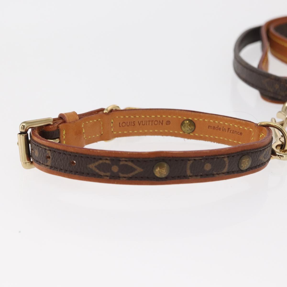 LOUIS VUITTON Collier Baxter PM/Less Baxter MM Dog Leash M58072 LV Auth 160940