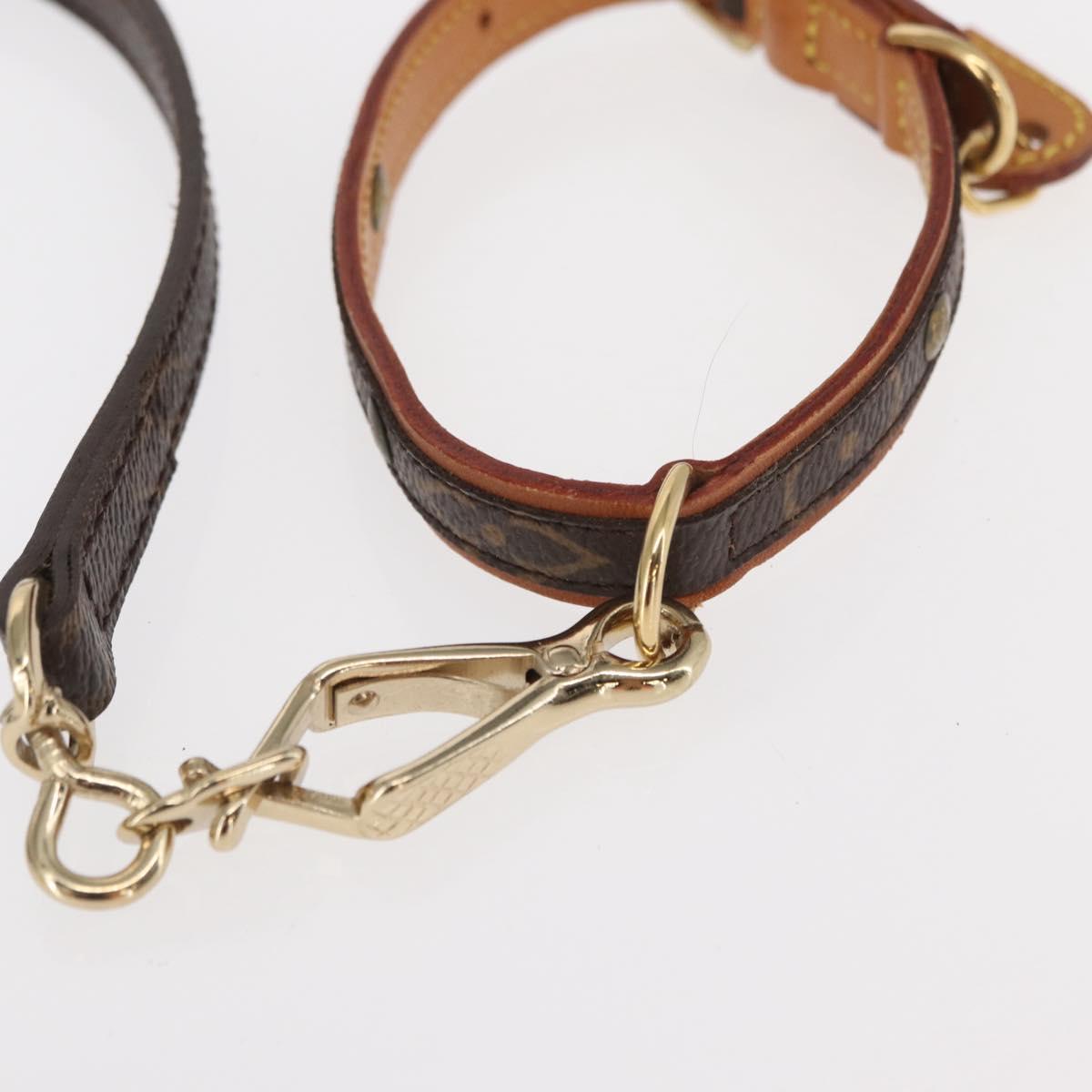 LOUIS VUITTON Collier Baxter PM/Less Baxter MM Dog Leash M58072 LV Auth 160940