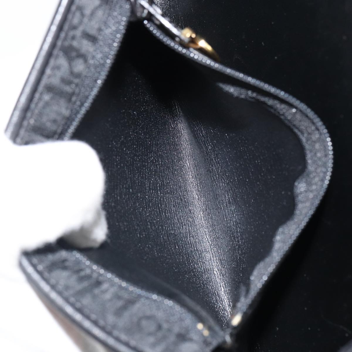 Christian Dior Trotter Canvas Chain Shoulder Bag Black Gold Auth 160947