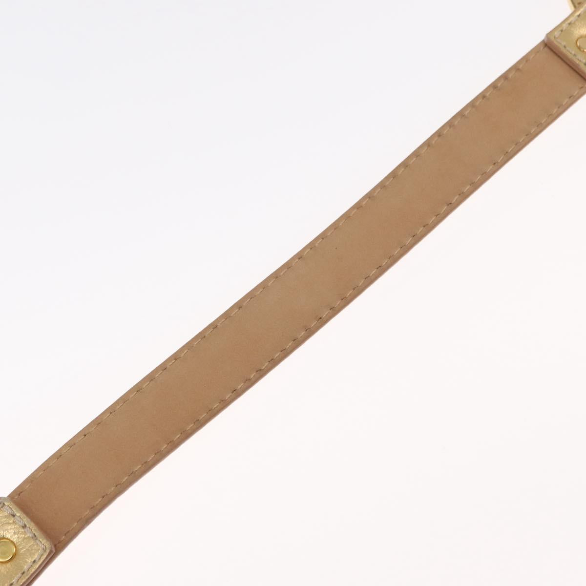 CELINE Belt Leather 66.9"" Gold Auth 160949