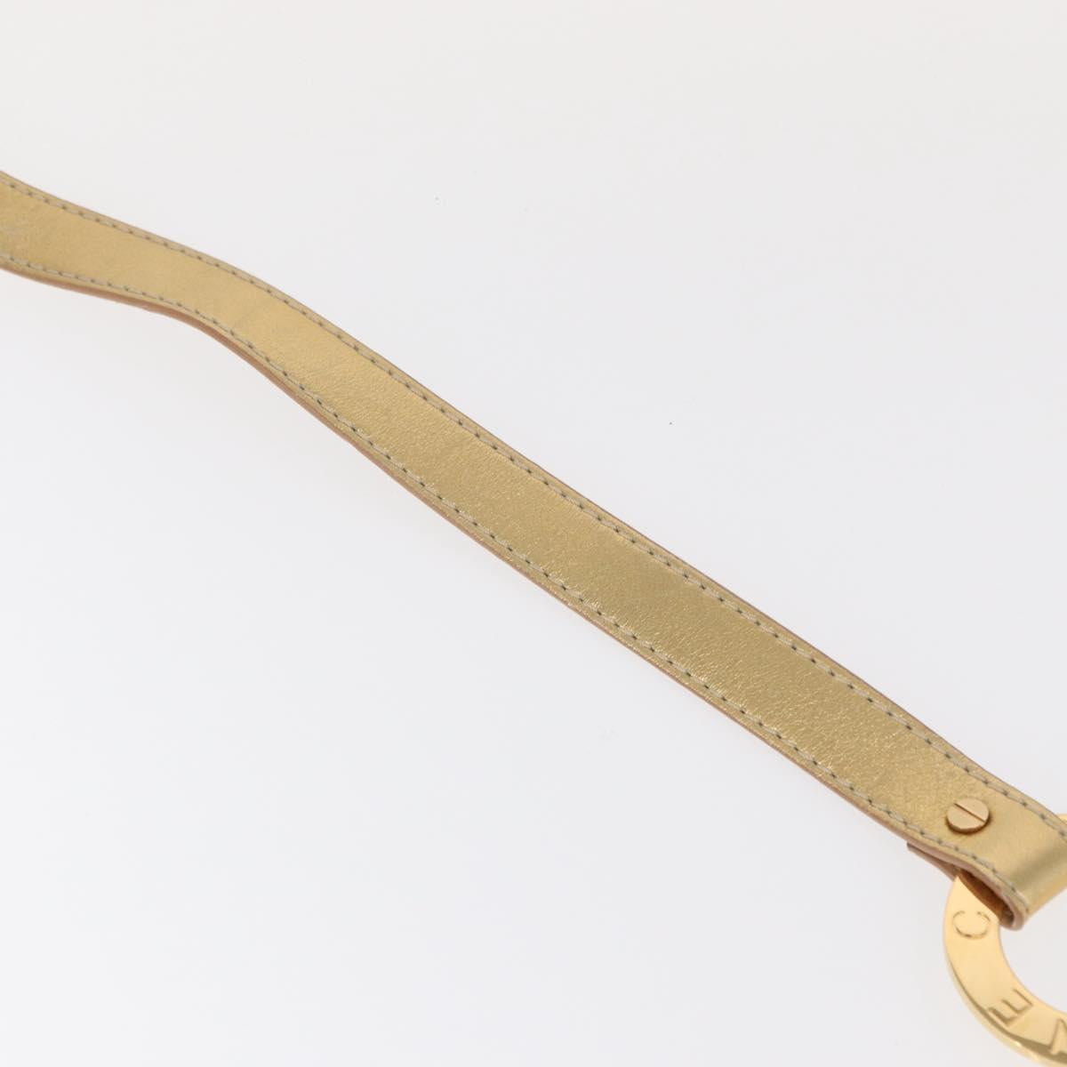 CELINE Belt Leather 66.9"" Gold Auth 160949