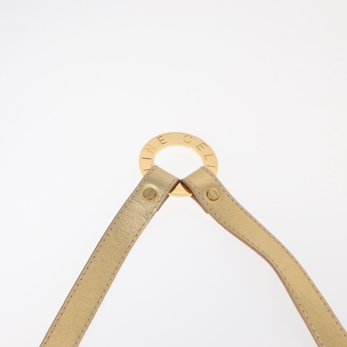 CELINE Belt Leather 66.9"" Gold Auth 160949