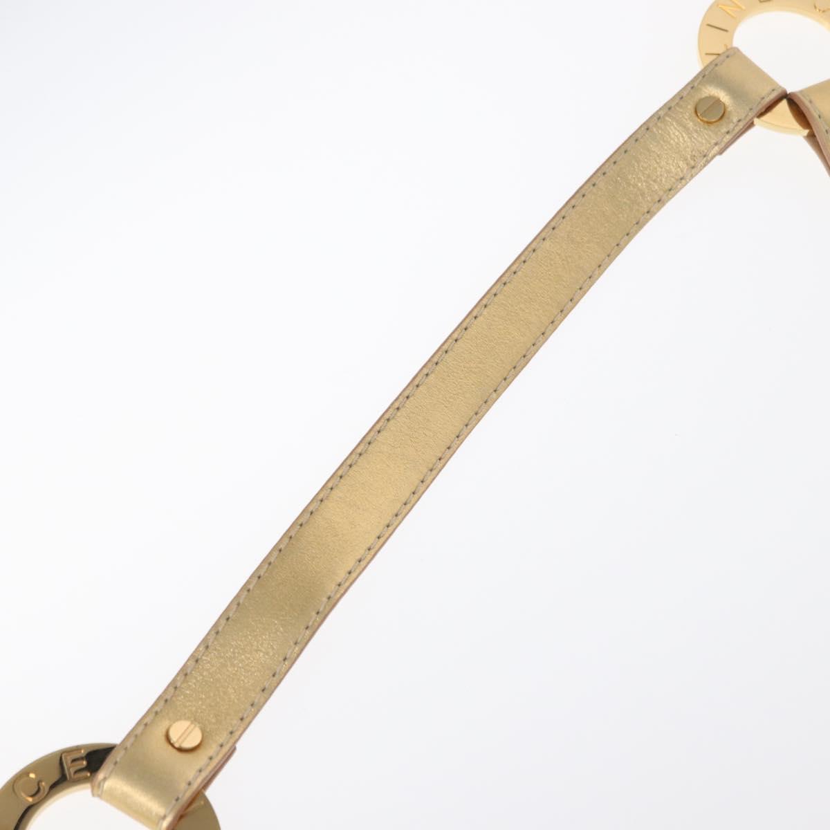 CELINE Belt Leather 66.9"" Gold Auth 160949