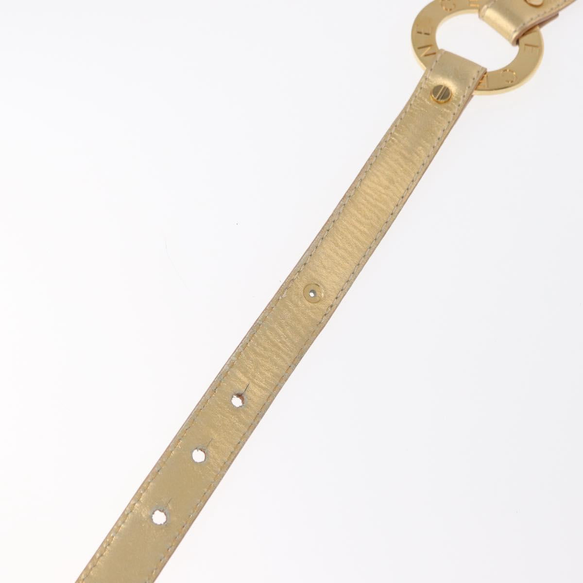 CELINE Belt Leather 66.9"" Gold Auth 160949