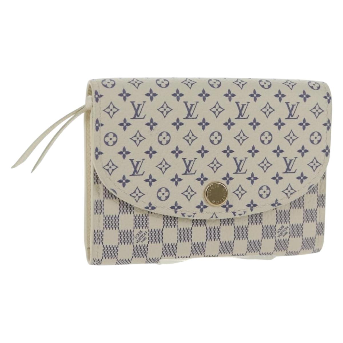 LOUIS VUITTON Damier Azur Porte Monnaie Rosary Coin Purse M25745 LV Auth 160957M