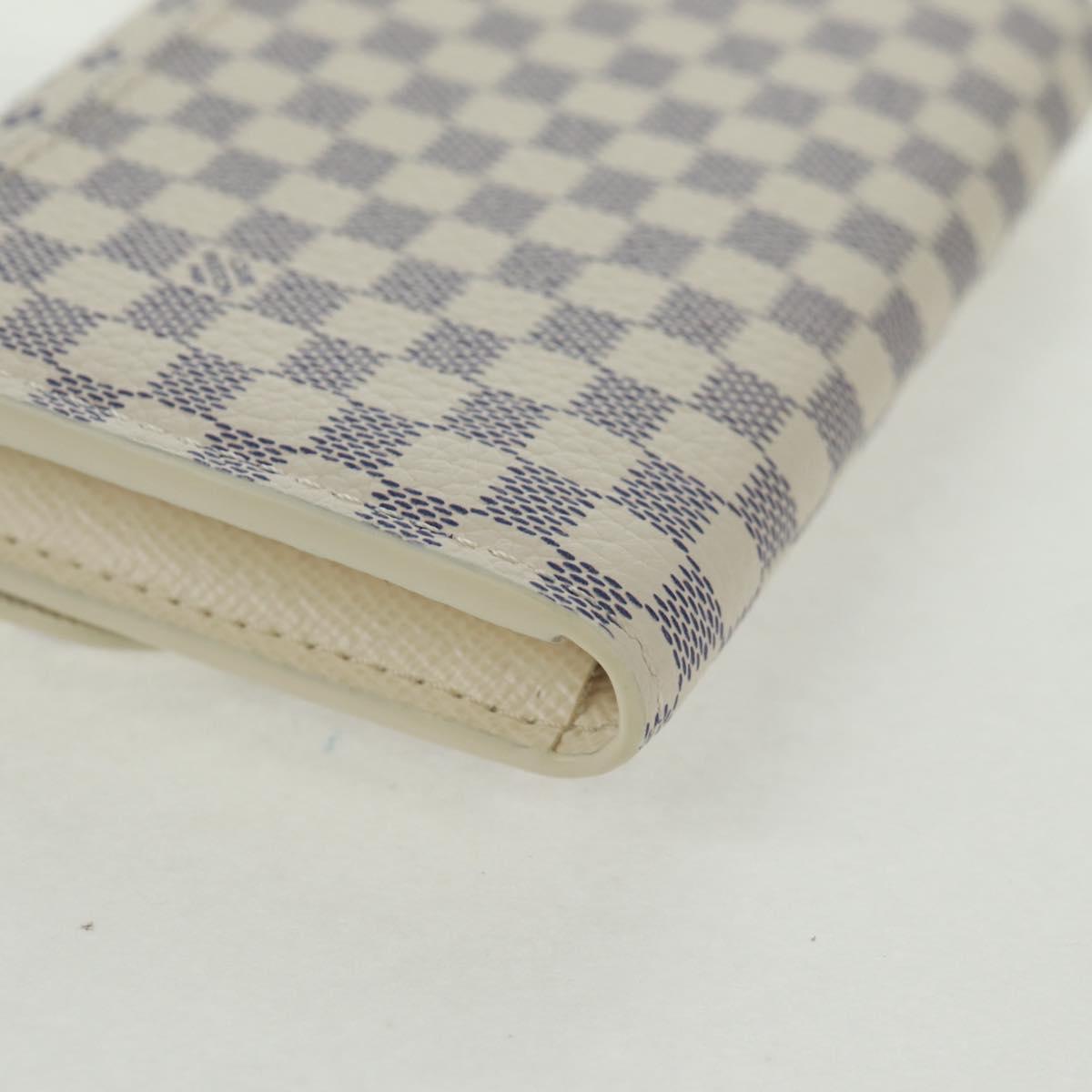 LOUIS VUITTON Damier Azur Porte Monnaie Rosary Coin Purse M25745 LV Auth 160957M