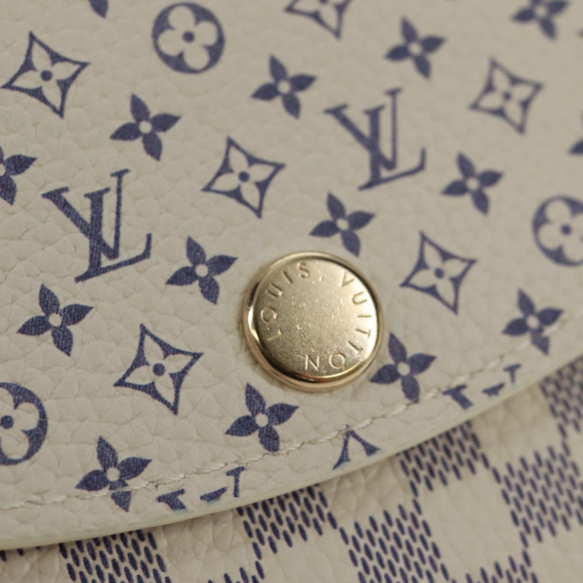 LOUIS VUITTON Damier Azur Porte Monnaie Rosary Coin Purse M25745 LV Auth 160957M