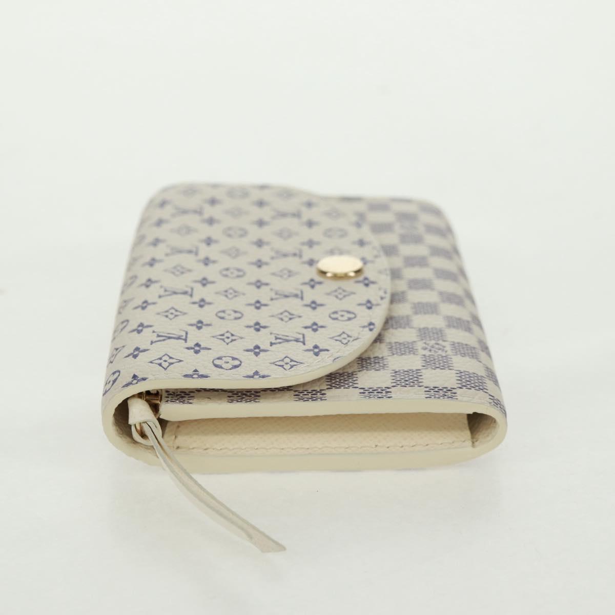 LOUIS VUITTON Damier Azur Porte Monnaie Rosary Coin Purse M25745 LV Auth 160957M