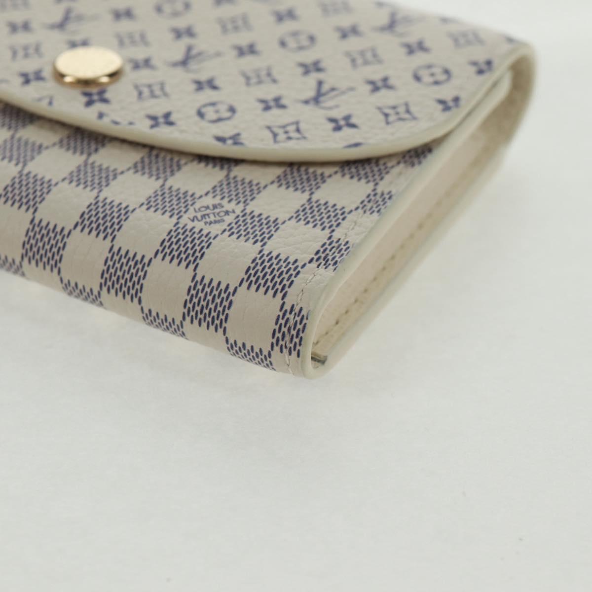 LOUIS VUITTON Damier Azur Porte Monnaie Rosary Coin Purse M25745 LV Auth 160957M